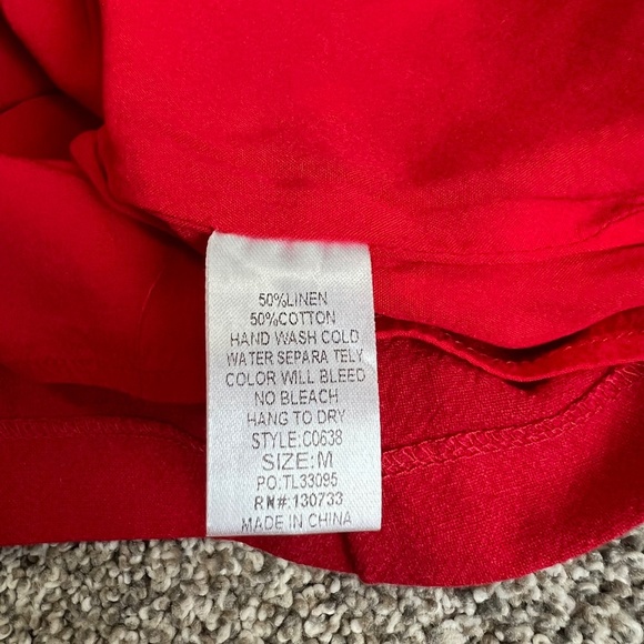 Altar'd State Red Boho Embroidered Linen Cotton Mini Skirt, Size Medium - Picture 3 of 5